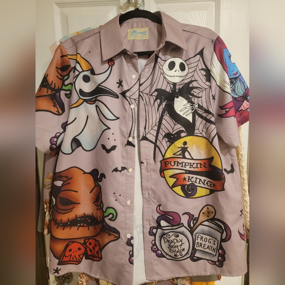 Disney Jack Skellington Oogie Boogie Nightmare Before Christmas Shirt Mens M